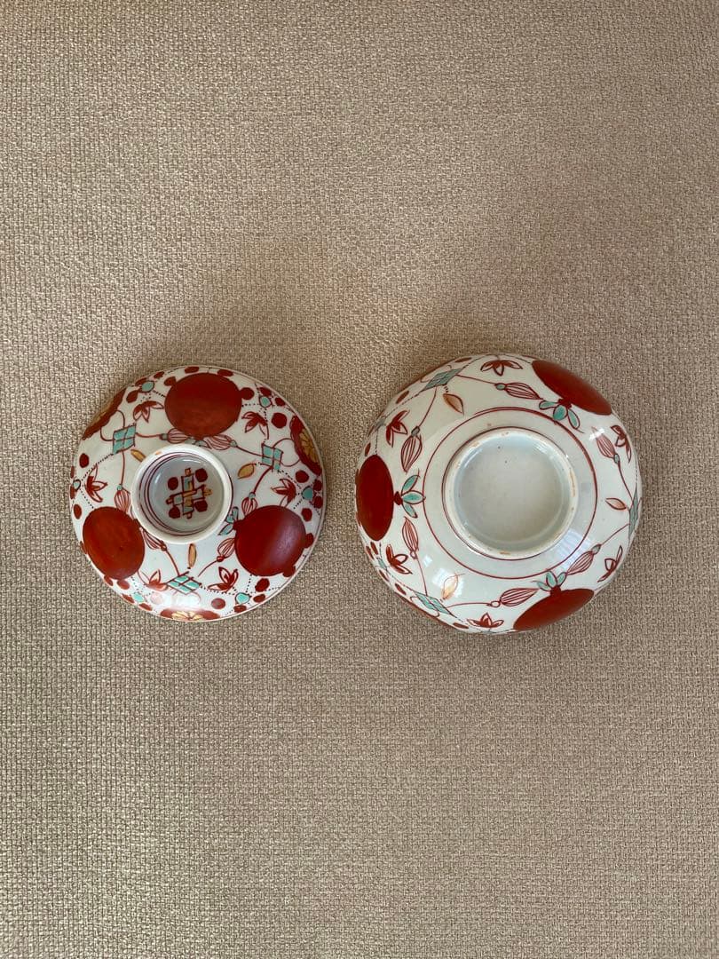古伊万里 赤玉瓔珞文蓋茶碗 古美術 桃凛 11月購入
