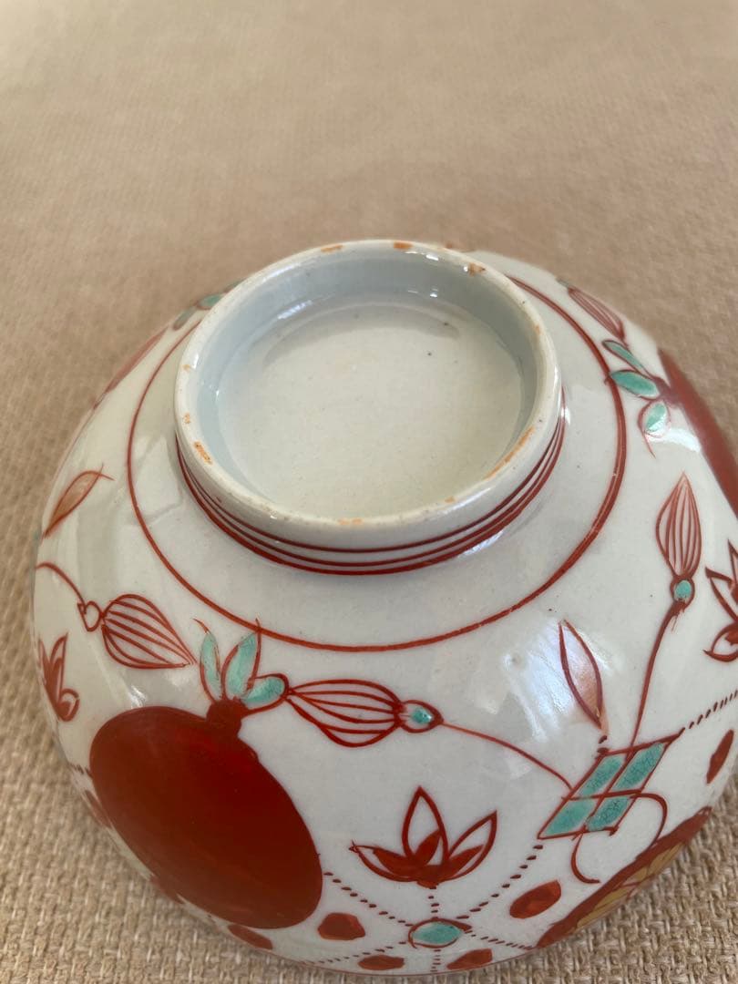 古伊万里 赤玉瓔珞文蓋茶碗 古美術 桃凛 11月購入