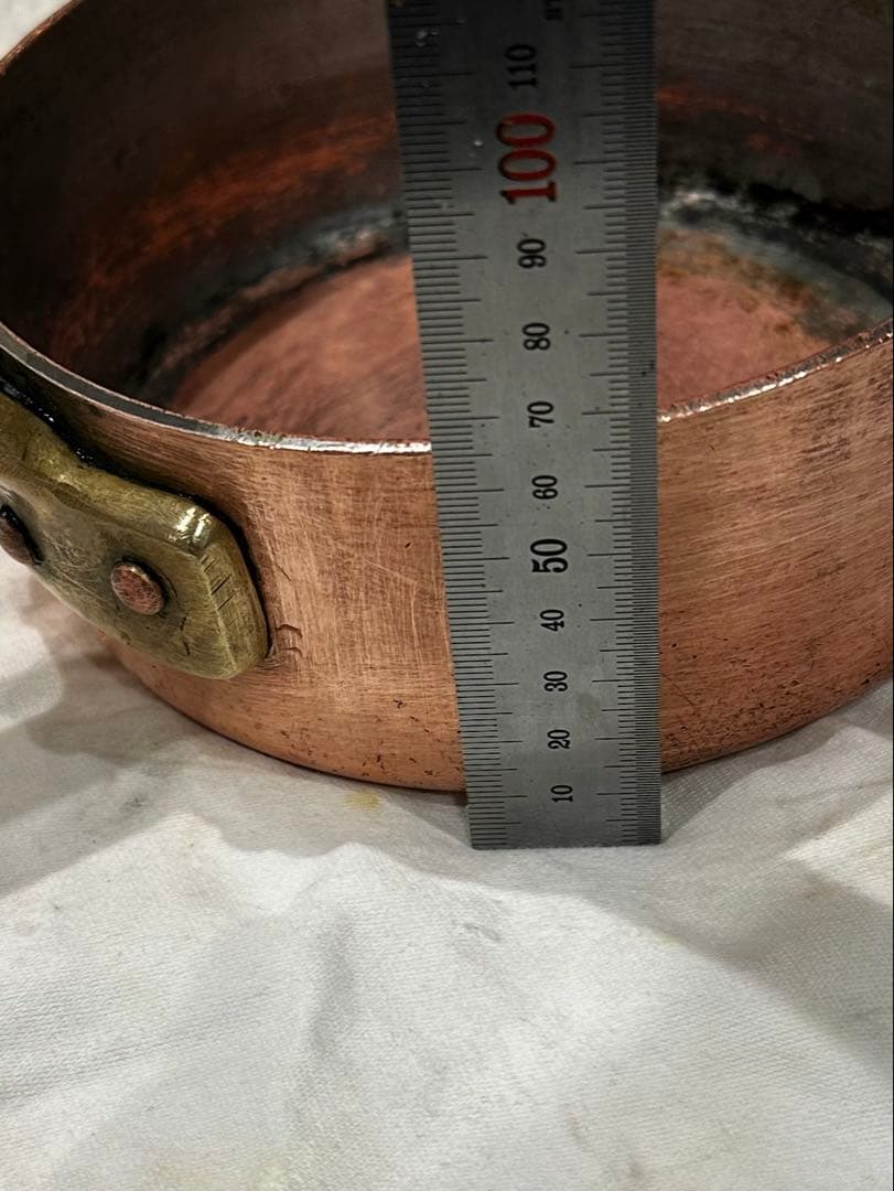 銅製片手鍋 1.2kg以上15cm　30年物純度が高い 金属高くなってます