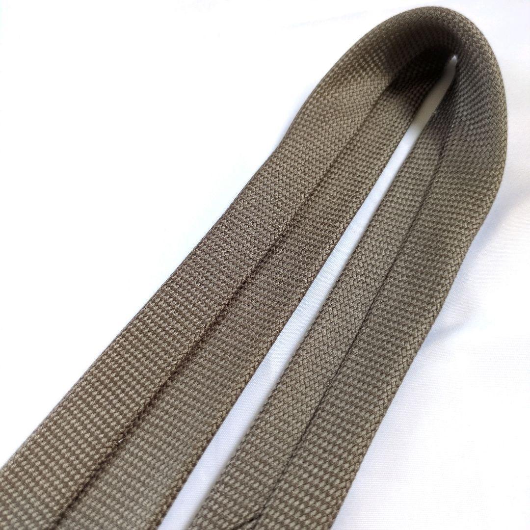 【美品】エルメス ネクタイ グレージュ 無地 ソリッド 織り込み【フランス製】