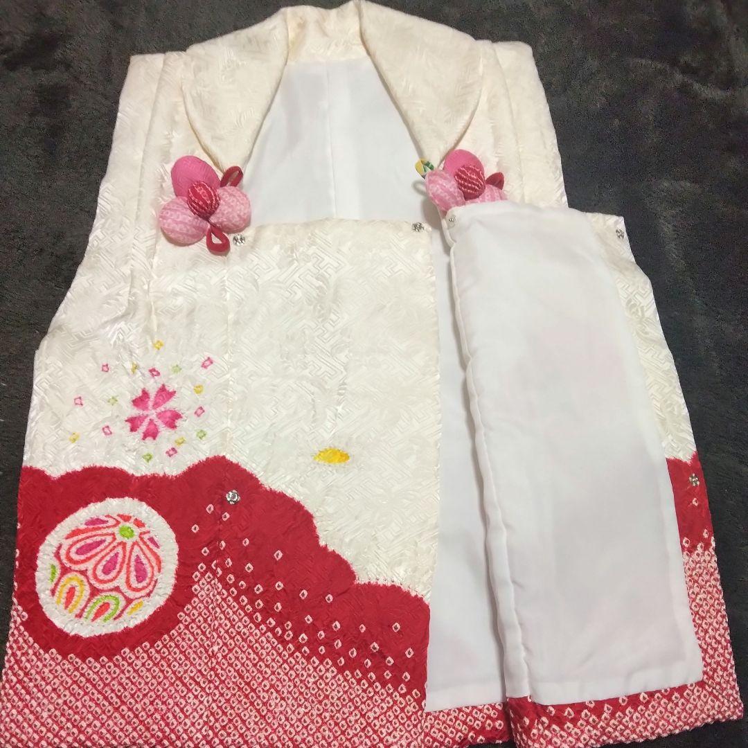 正絹綸子☆本絞＆刺繍☆絞りの粒もフレッシュ☆極上グレードの3歳七五三用祝着