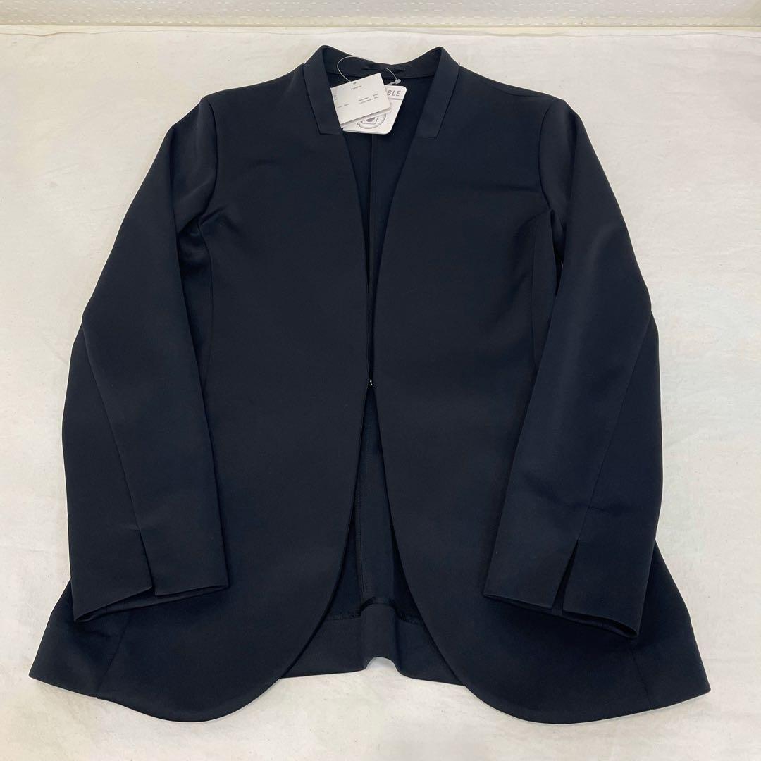 新品 スーツセレクト セットアップ ノーカラージャケット パンツスーツ 濃紺 M