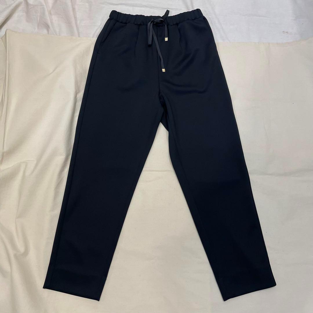 新品 スーツセレクト セットアップ ノーカラージャケット パンツスーツ 濃紺 M