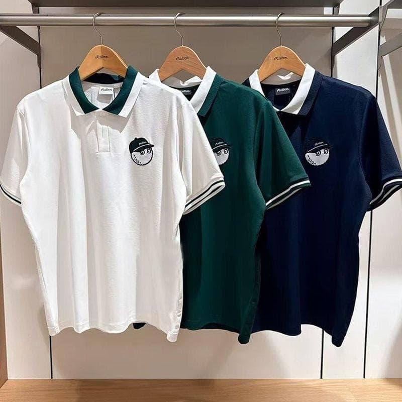 マルボンゴルフ ポロシャツ malbon golf メンズ シャツ 半袖 紺色L