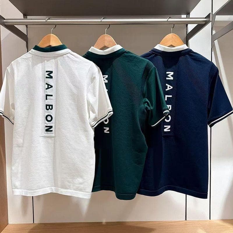 マルボンゴルフ ポロシャツ malbon golf メンズ シャツ 半袖 紺色L