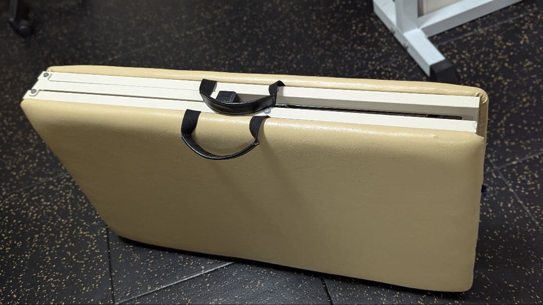 【限界価格】高田ベッド 粉体ムーヴ 折りたたみベッド ベージュ 二つ折り①