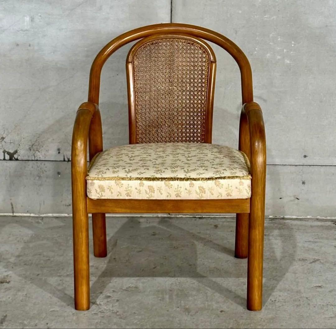 ✿昭和浪漫✿カリモク ラタンバック アームチェア パーソナルチェア