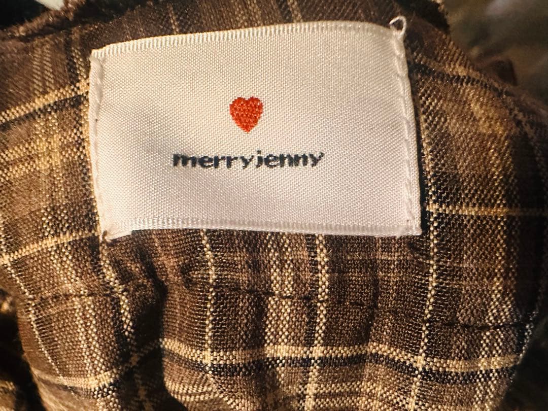 merry jenny チェックホイップクリームミニワンピース