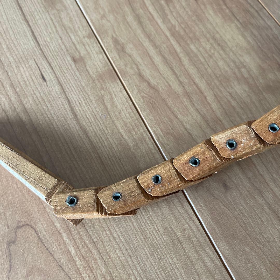 ハンドメイド 木製 蛇の置物 約30cm アンティーク　1980年代　へび