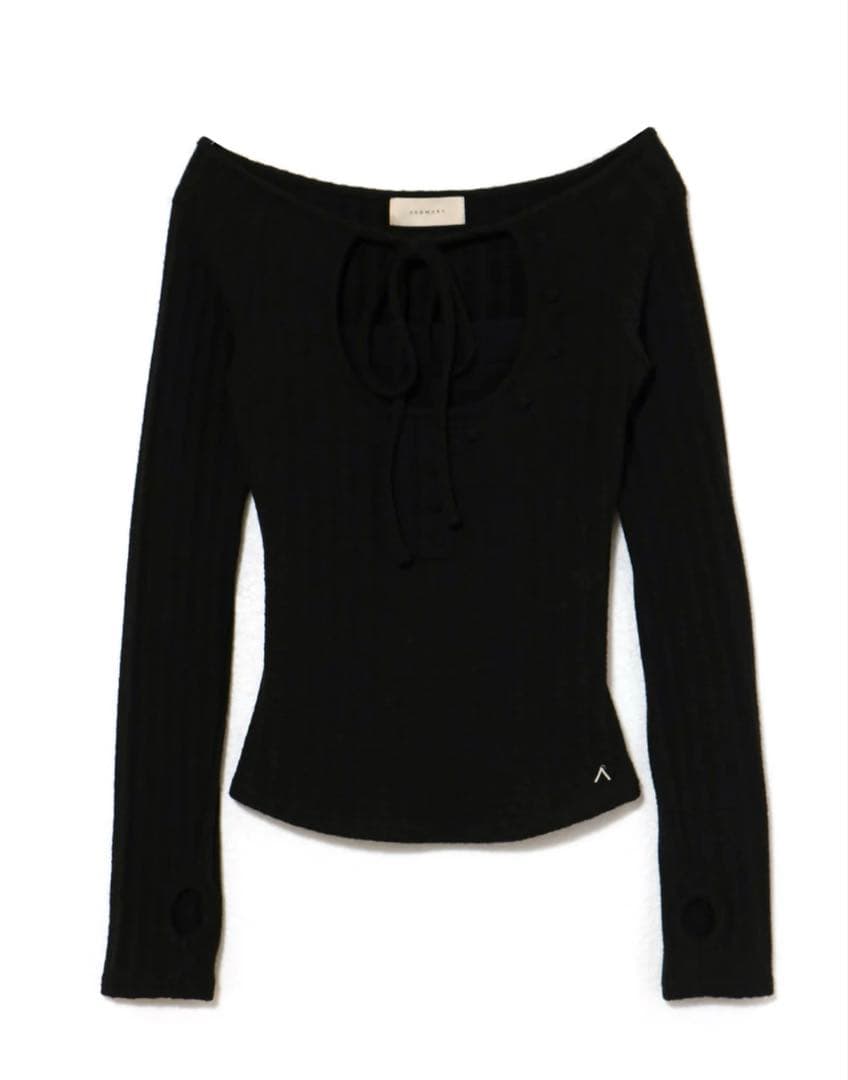 andmary Nini ribbon tops ブラック