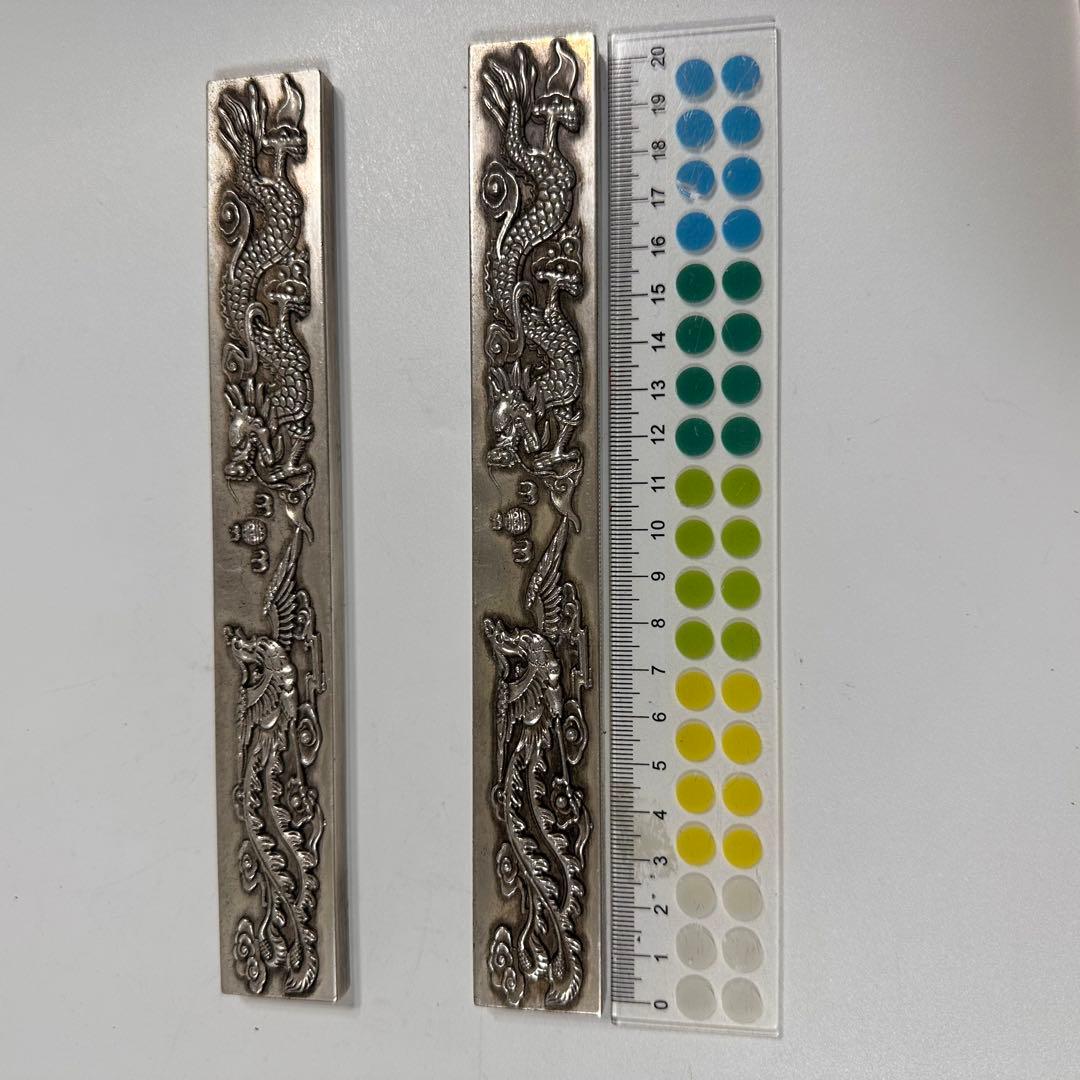 文鎮　書道　龍鳳呈祥　ペーパーウエイト2本セット