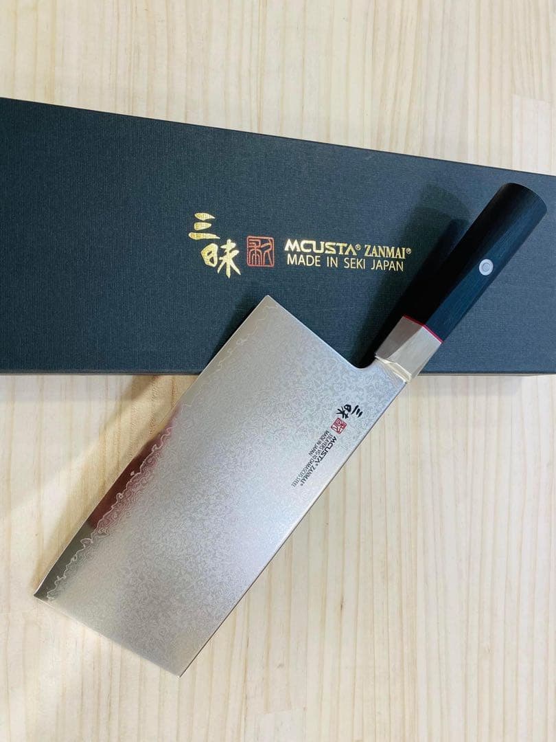 三昧MCUSTA ZANMAI　別誂　中華包丁　VG10ダマスカス　18cm