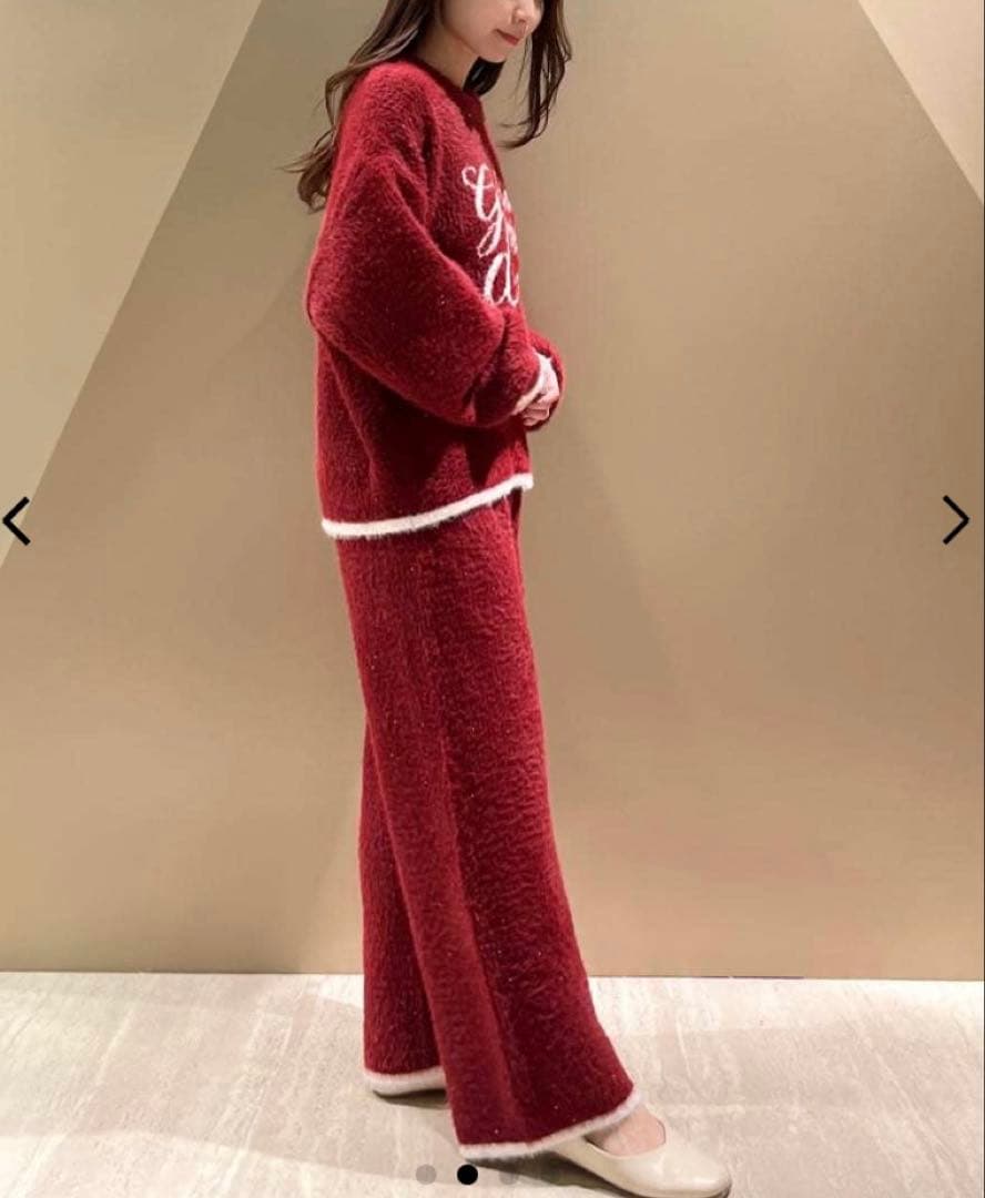 新品　gelato pique ルームウェア　ラメ　フェザー　ロングパンツ