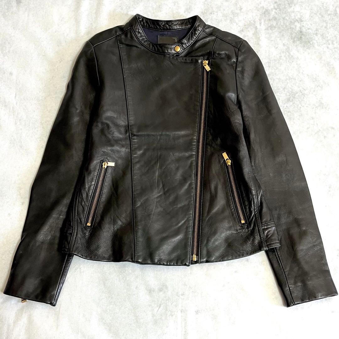 美品⭐️NOBLE ラムレザー　ダブルライダースジャケット　黒　40 羊革
