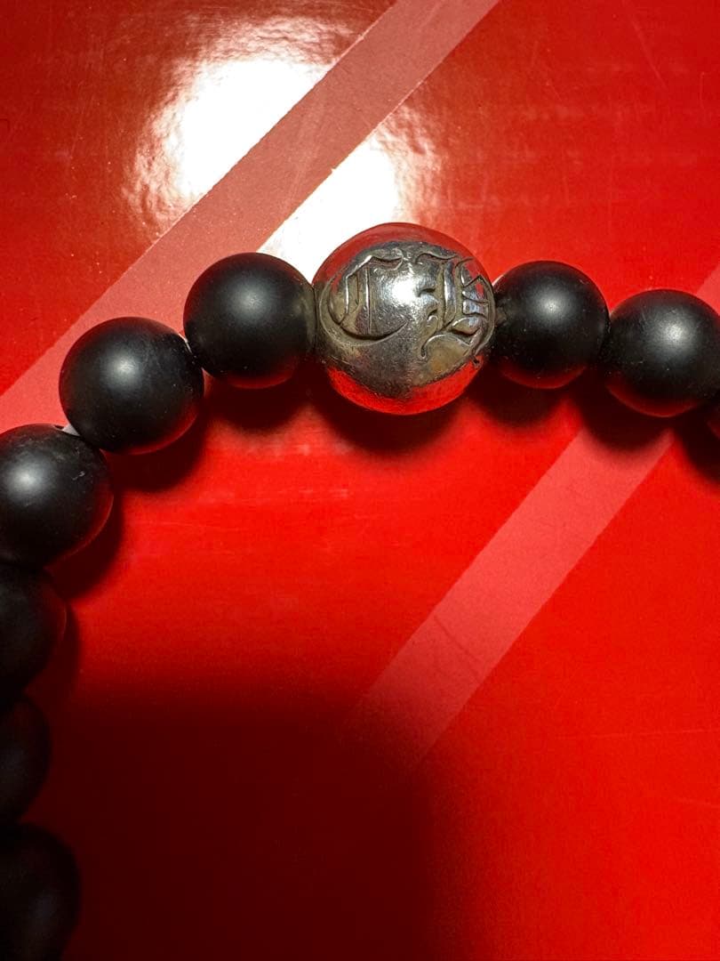 クロムハーツ オニキス8mm マットブラックコーラルビーズブレスレット