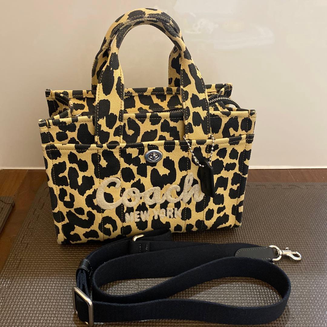 コーチCOACHカーゴトートバッグヒョウ柄2way