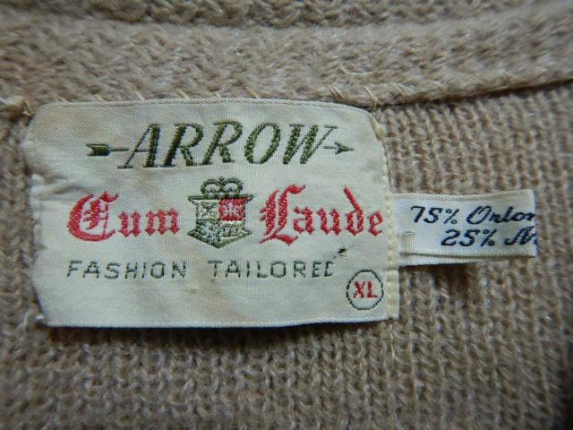 ビンテージ モヘア カーディガン ARROW XL USA 60S CAMPUS