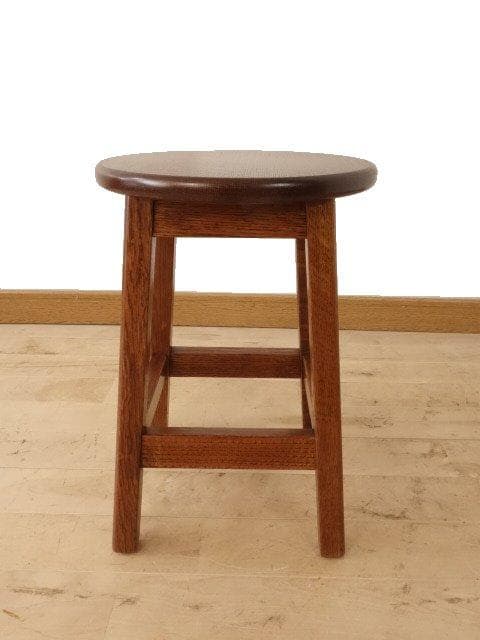 北海道手作り家具　ナラ材　スツール　座面一枚板　勇峰工芸（新）