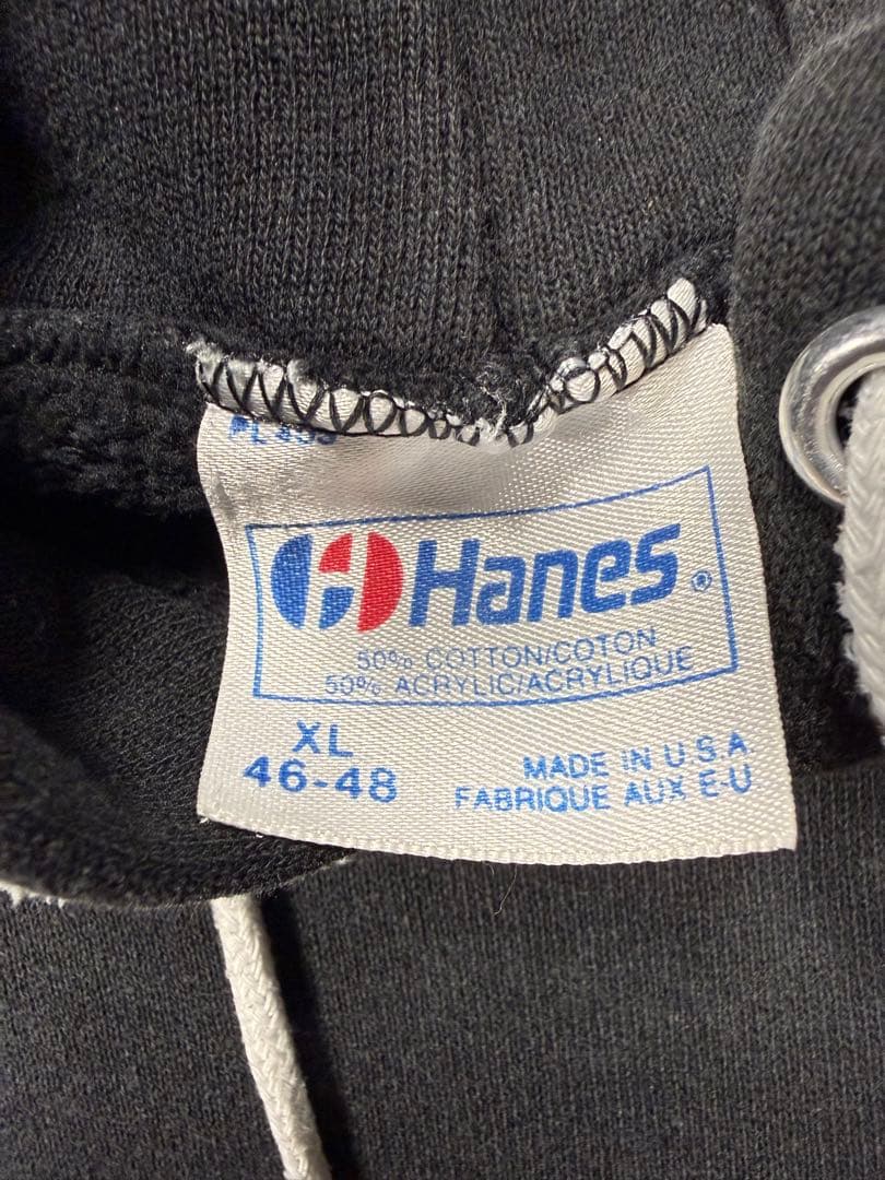 80s Hanes ソリッドパーカー ブラック XL