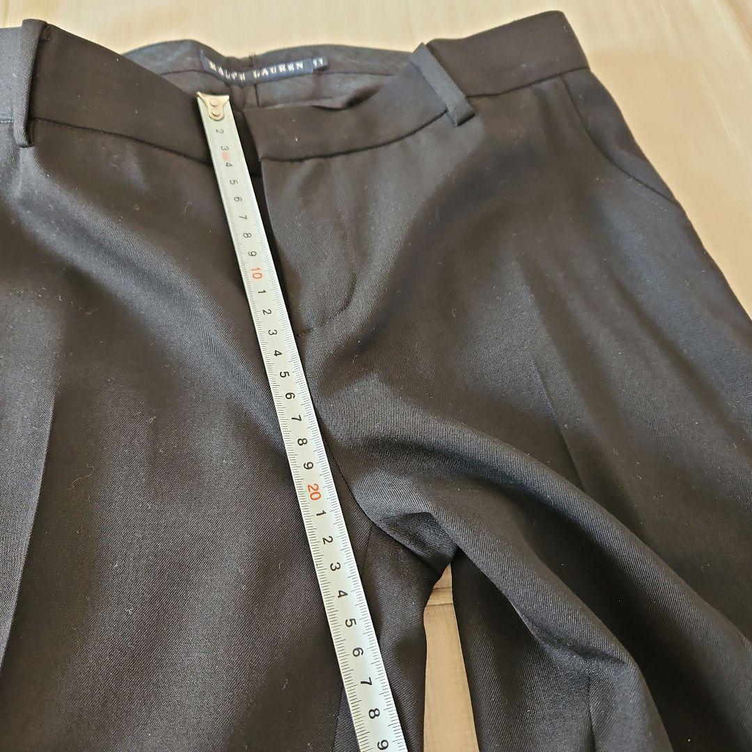 ラルフローレン　パンツスーツ　黒　11号　就活 卒業式　毛59 絹41　美品