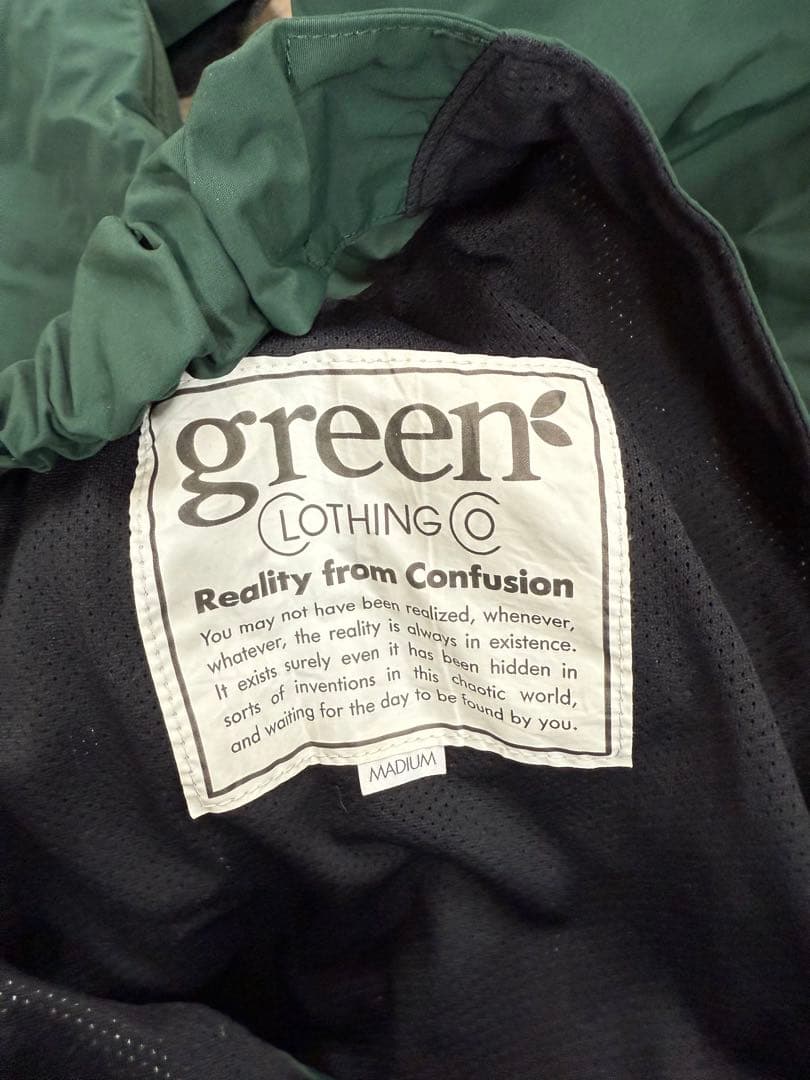 greenclothing ビブ　緑　M 美品