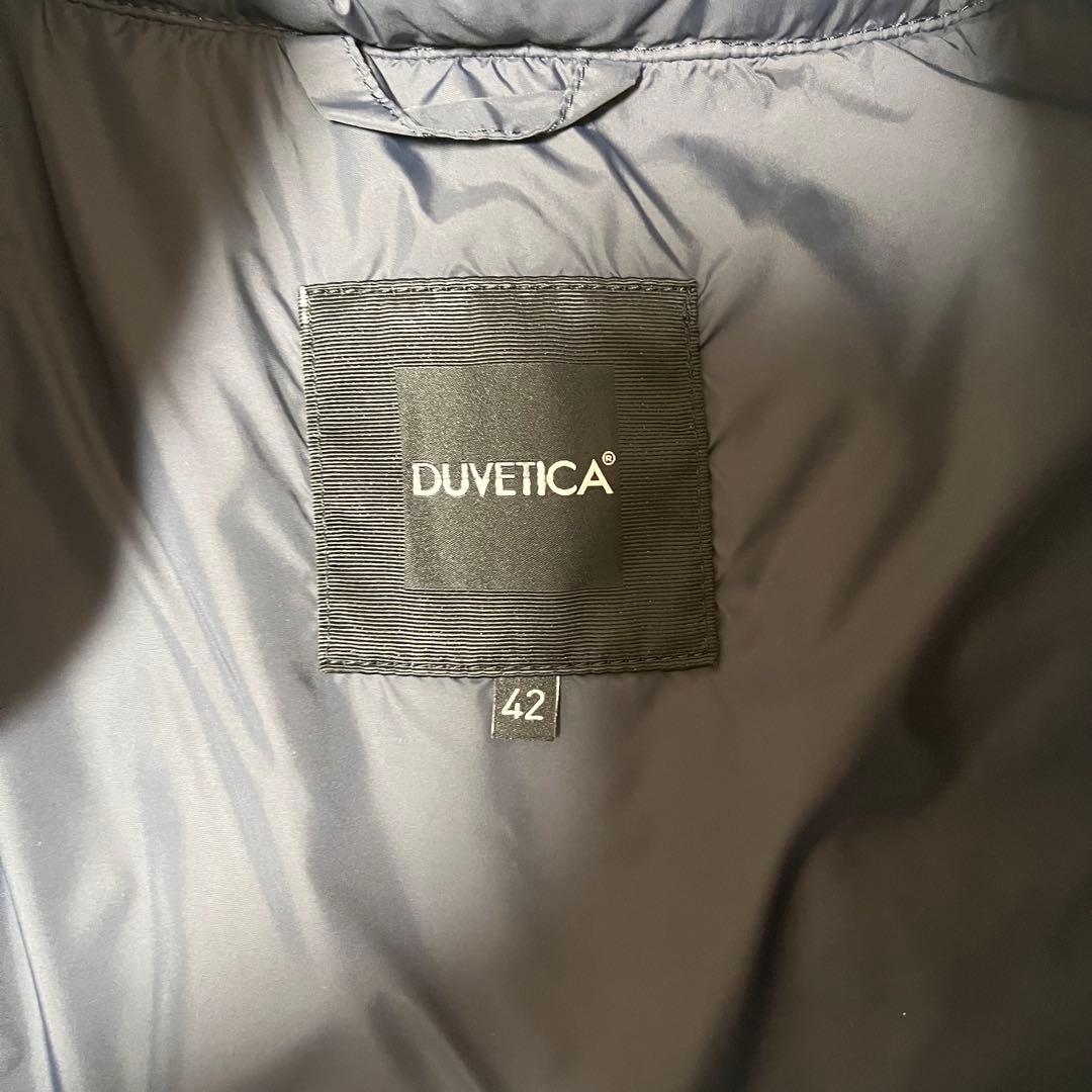 DUVETICA ダウンジャケット 42 ネイビー ファー付き