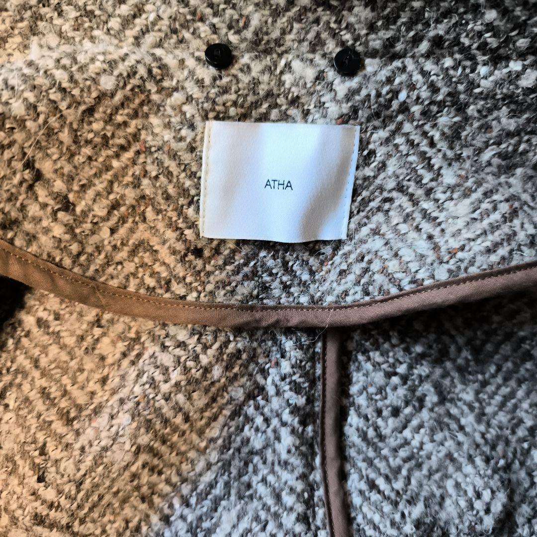 【定価8.3万円】美品 ATHA ネップツイード マキシ コート