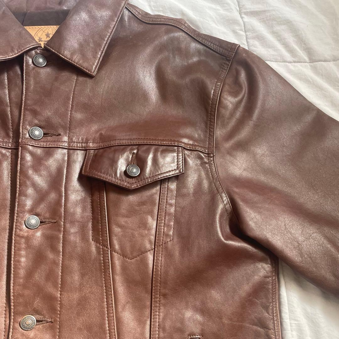 ジャケット・アウター 90s old gap trucker type leather jacket
