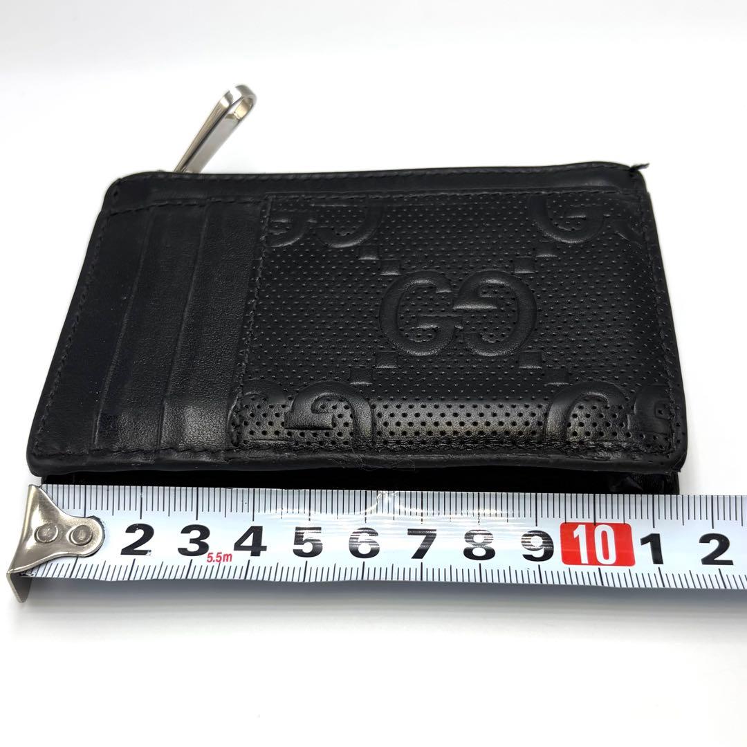 美品　Gucci ブラック GGパターンレザー ケース　カードケース