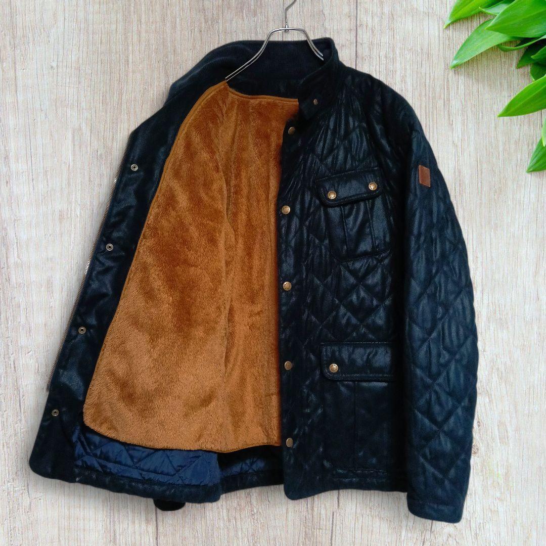 ノースフェイス ホワイトレーベルレザー調ボアインナーアウター ネイビー XL