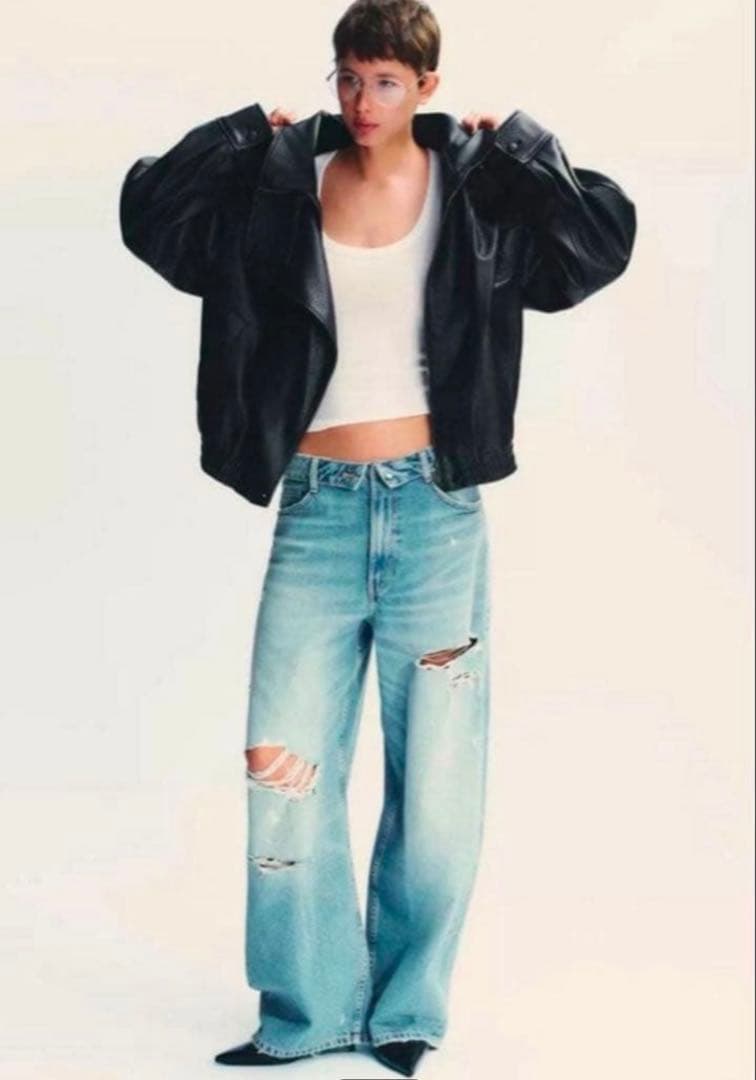 ZARA フェイクレザージャケット　ブラック　新品未使用　Mサイズ