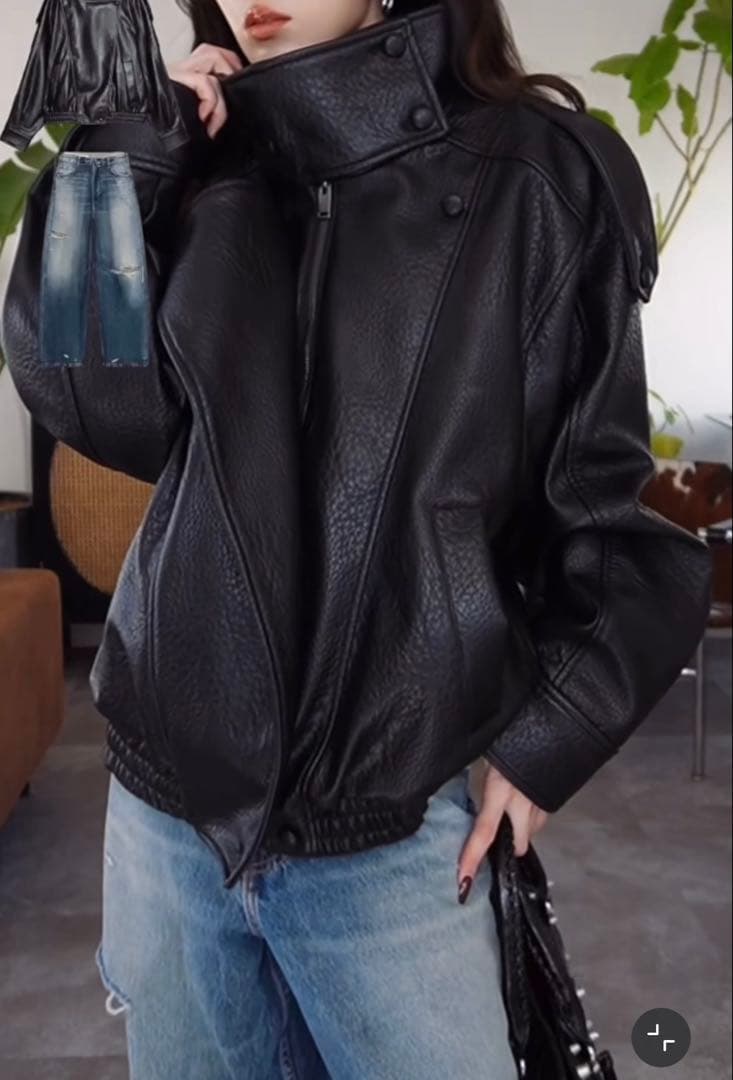 ZARA フェイクレザージャケット　ブラック　新品未使用　Mサイズ