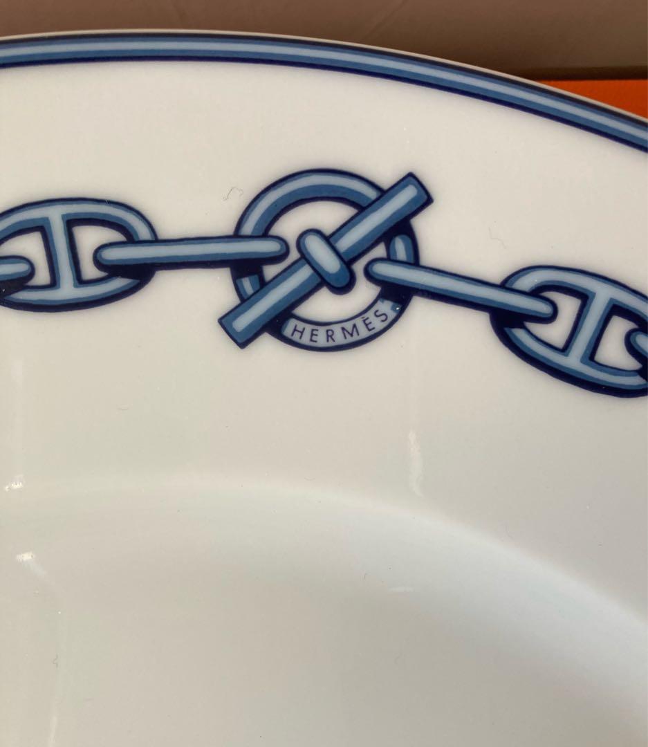 HERMES チェーンパターン皿 オレンジ箱付き