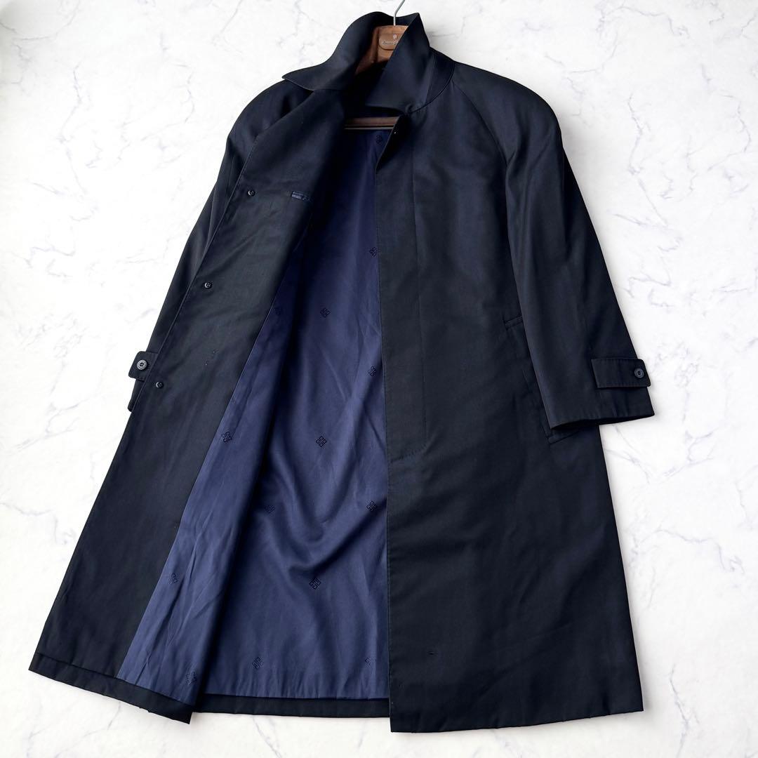 GIVENCHY ジバンシィ ステンカラー コート 絹 ネイビー 濃紺 S!!