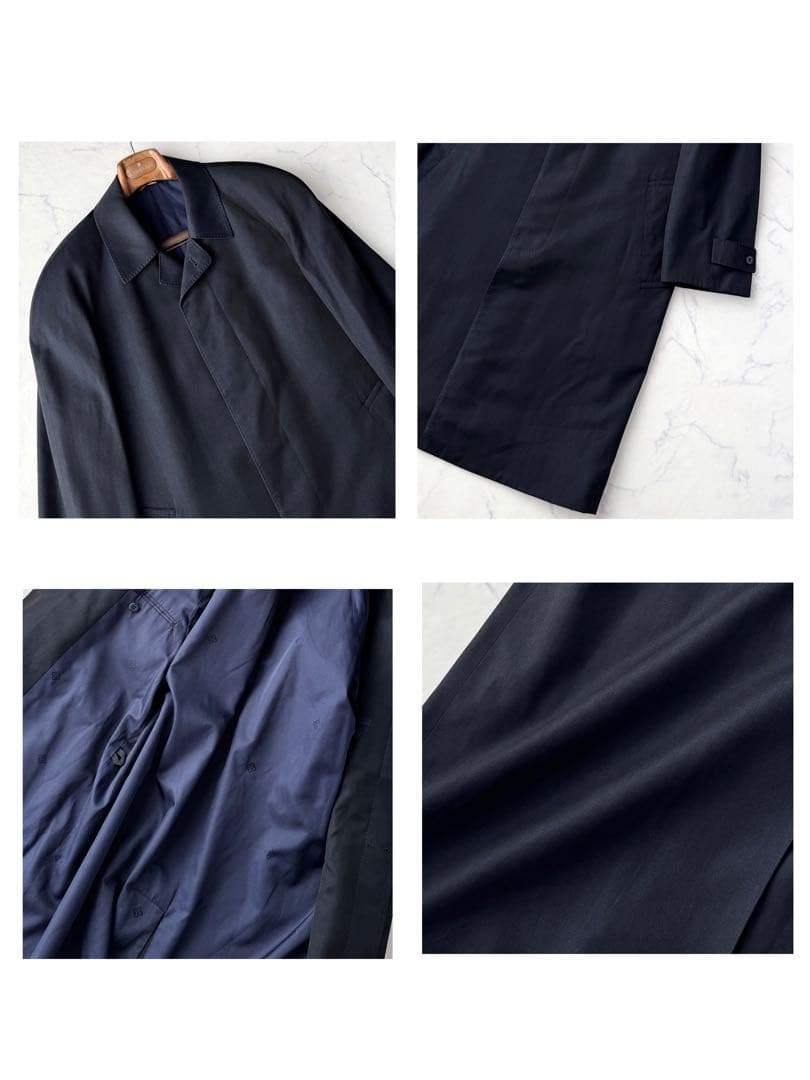 GIVENCHY ジバンシィ ステンカラー コート 絹 ネイビー 濃紺 S!!