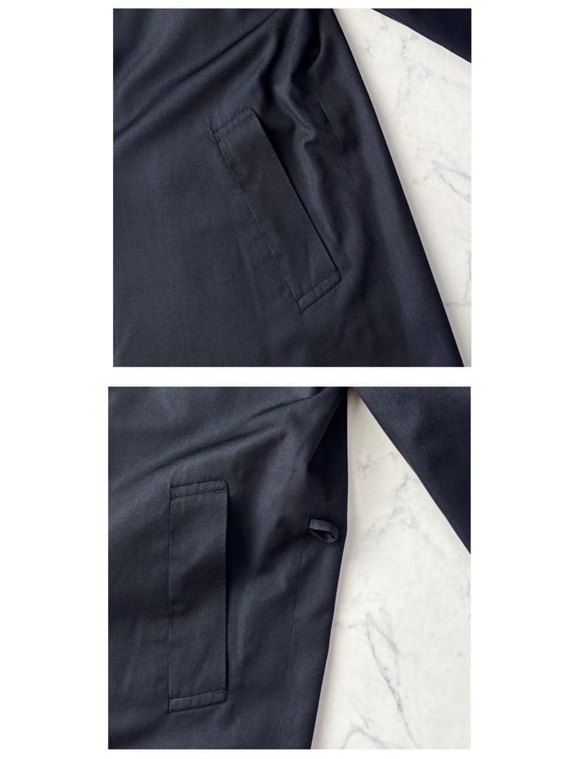GIVENCHY ジバンシィ ステンカラー コート 絹 ネイビー 濃紺 S!!