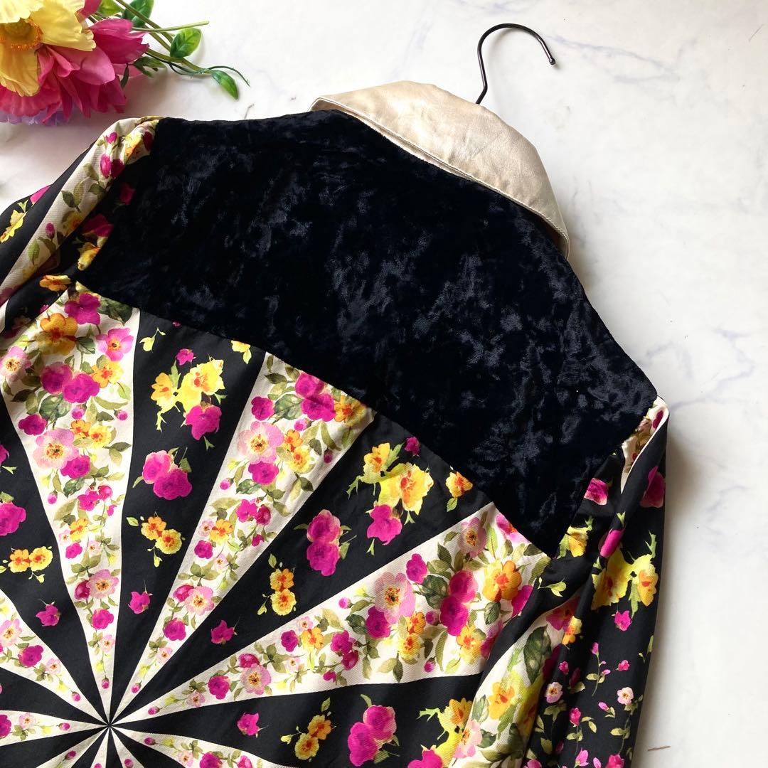 GUCCI グッチ　シャツ　ブラウス　フラワーパターン 花柄　シルク　38