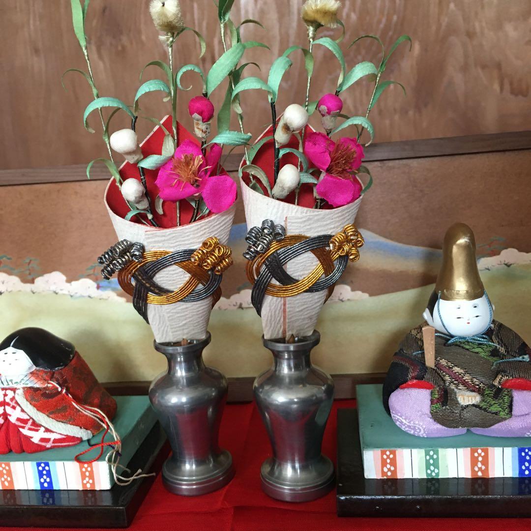 アンティーク　吉野雛　5段段飾り雛道具　唐草牡丹蒔絵【御膳　菱台　三宝　花入錫】