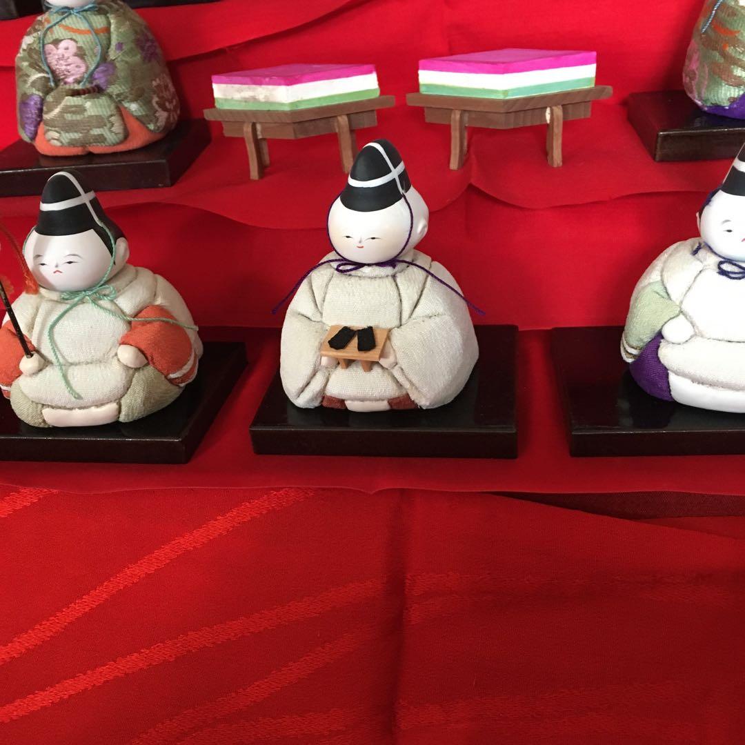 アンティーク　吉野雛　5段段飾り雛道具　唐草牡丹蒔絵【御膳　菱台　三宝　花入錫】