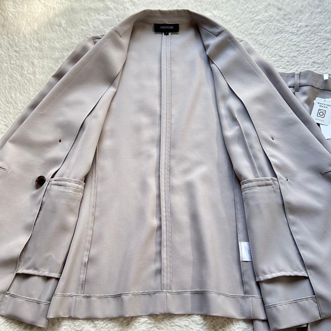 【極美品】アンタイトル ダブルブレスト ストレッチ セットアップ 大きいサイズ