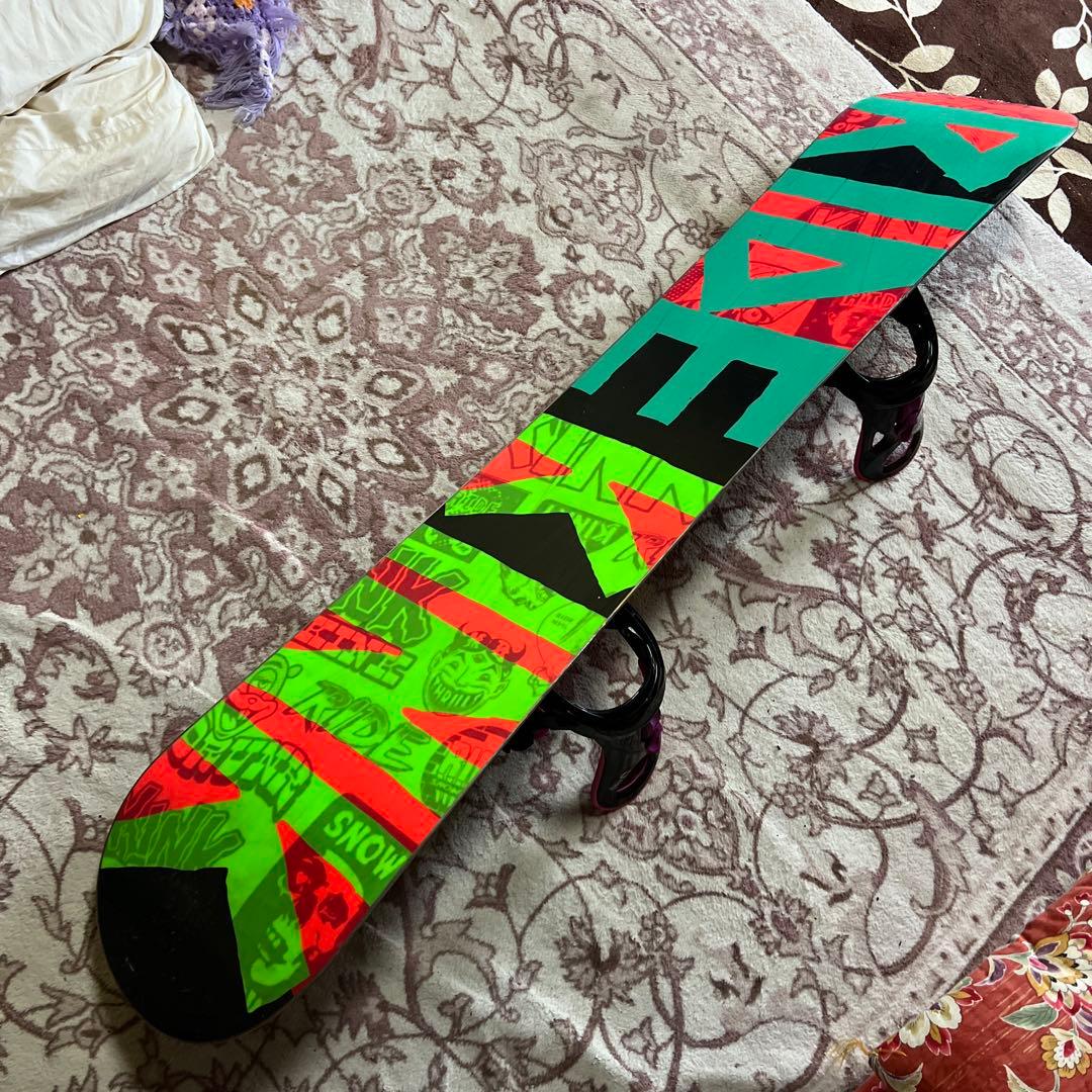 良品 RIDE KINK 152cm バイン付 スノーボードセット グラトリ