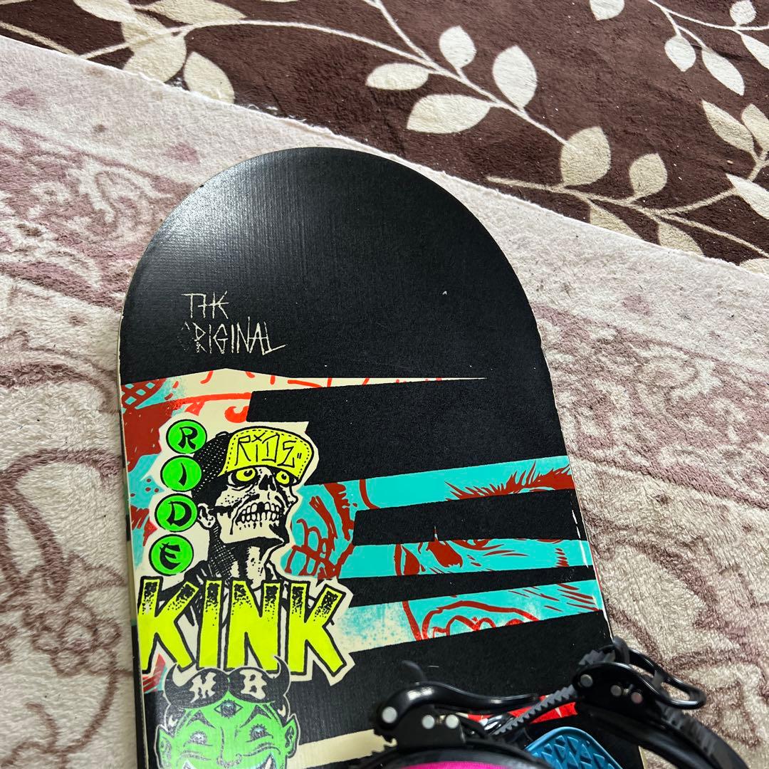 良品 RIDE KINK 152cm バイン付 スノーボードセット グラトリ