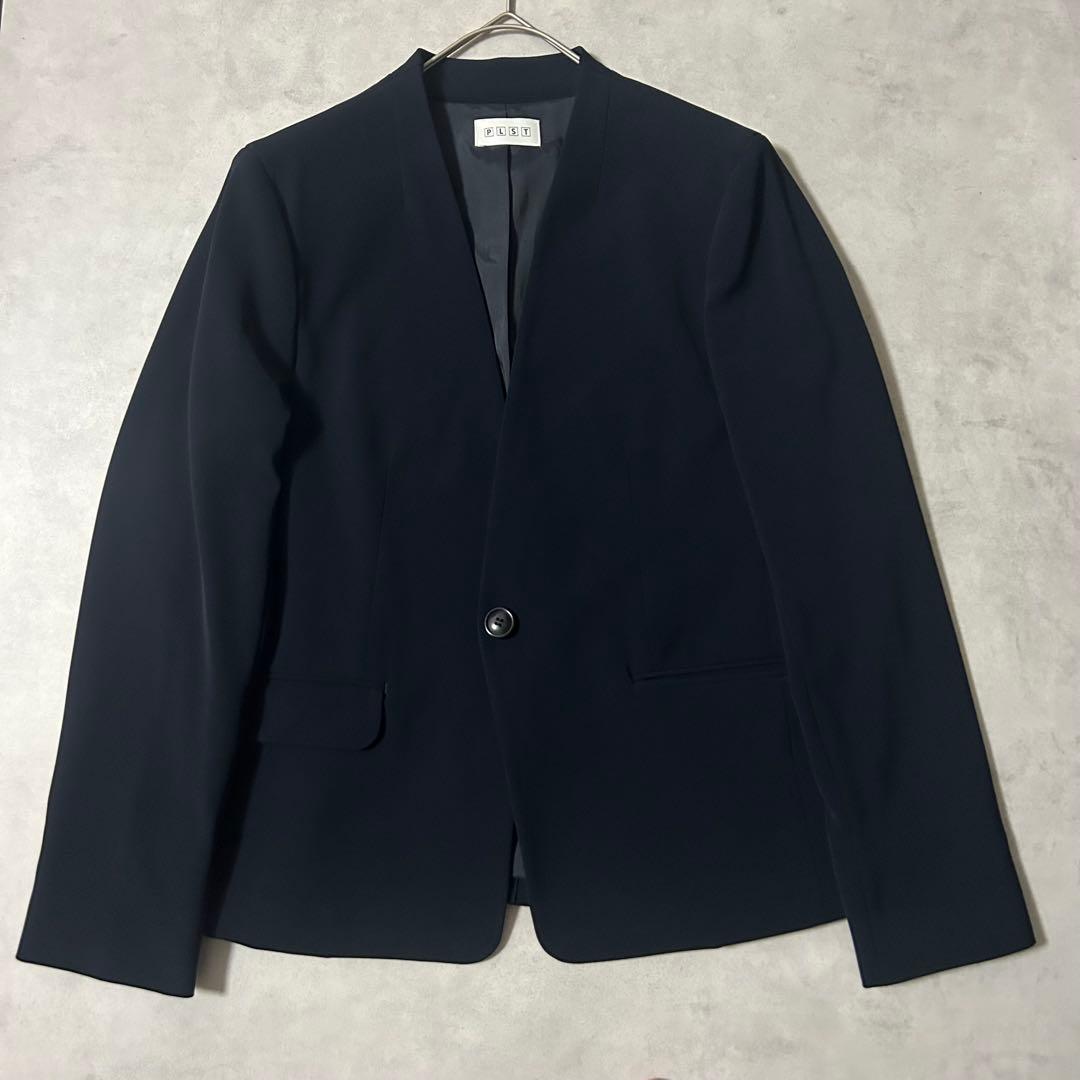 美品✨PLST スーツ セットアップ ノーカラー パンツ 1B 洗える XL