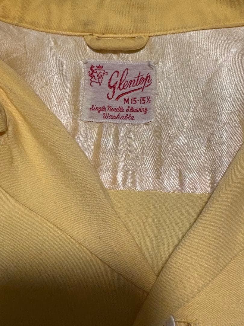 し*ま様 50s レーヨンシャツ　クリームイエロー　希少