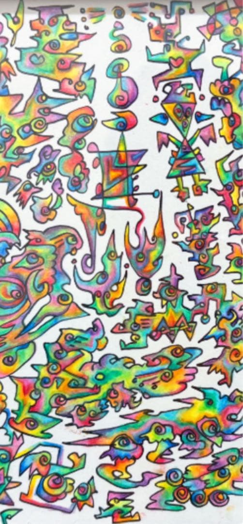 自動書記アート　エネルギーアート　スピリチュアルアート　アナログ　絵画