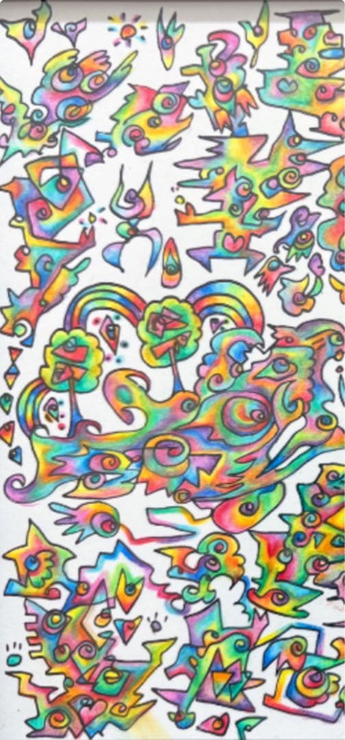 自動書記アート　エネルギーアート　スピリチュアルアート　アナログ　絵画