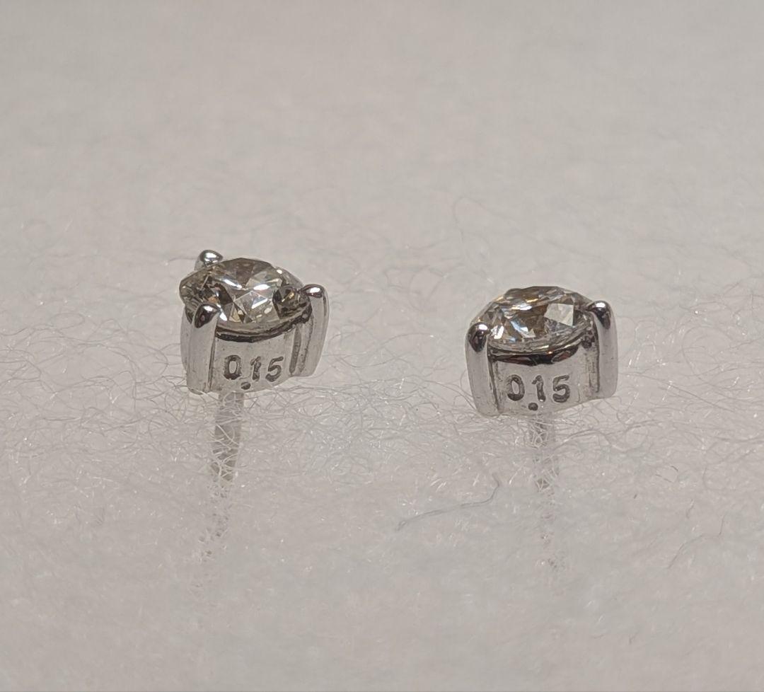 【Chaco】TASAKI ダイヤモンドピアス　18WG 0.15カラット