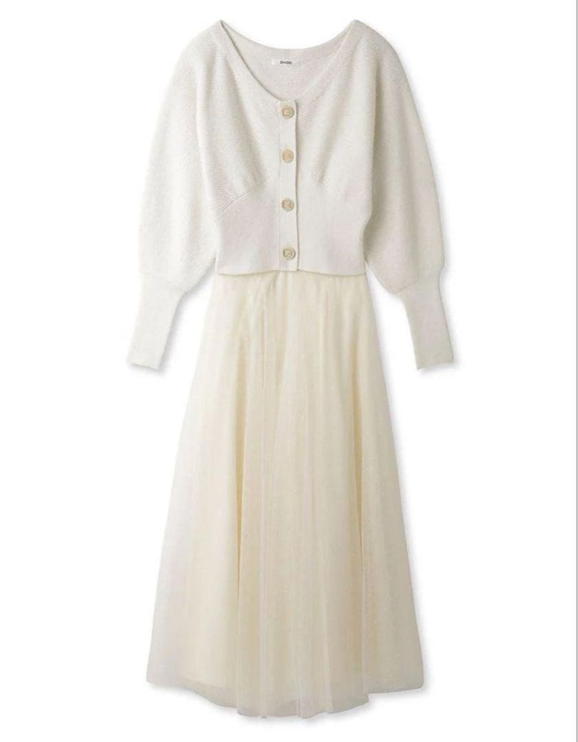 SNIDEL カーデ × チュール スカートセット