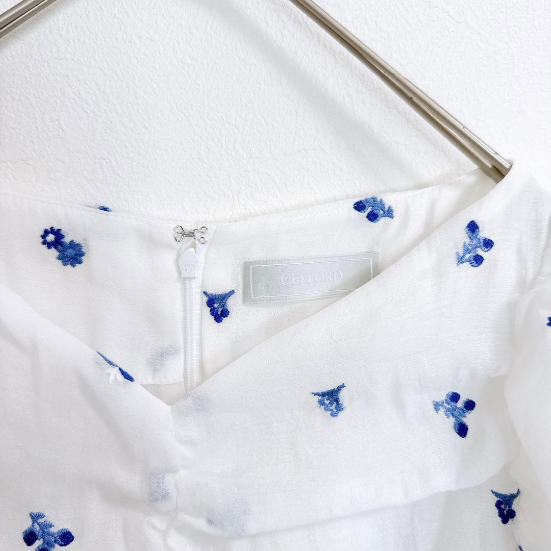 【25SS極美品】CELFORD セルフォード 小花刺繍ペプラムブラウス 花柄