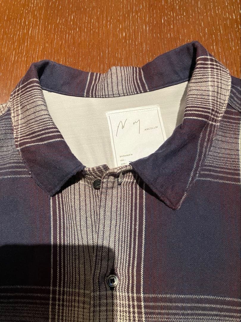トップス ANCELLM DAMAGED FLANNEL CHECK SHIRT